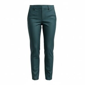 J.Jill Women Slim Leg Trousers M Petite Teal Green Herringbone Officecore Preppy